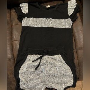 Girls two piece black short set